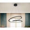 Schuller Looping Moderne Designer led Ring Swirl Pendelleuchte Mattschwarz, 1800lm, 3000K