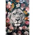 Glasbild LION FLOWERS