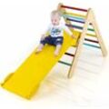 Dreieckige Kletterleiter mit Rampe, Kletterdreieck mit 2-in-1-Wenderampe, Klettergerüst für Kleinkinder zum Klettern und Rutschen, Kinderspielplatz