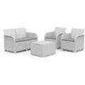 Set 2 Sessel + Sofa + Beistelltisch rosalie lounge weiß - Keter