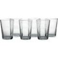 52752 Doro Wasserglas 210 ml 6er-Set Trinkgläser Gläserset mit Grooved Effekt - Pasabahce