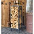 Metall Kaminholzregal Anthrazit 33x25x90cm Garten Kaminholzunterstand Kaminholzlager Stapelhilfe