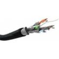 Cat 6 Outdoor Netzwerkkabel, s/ftp (PiMF), Schwarz Kupferkaschierter Aluminiumleiter (cca), awg 26/7 (stranded), Polyethylen-Kabelmantel (pe) - 100 m