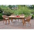 Garden Pleasure 5tlg Lounge Set Garten Sitzgruppe Sofa Sessel Tisch Rattan Optik