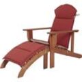 Holz Adirondack Chair + Auflage Garten Sonnenliege Relax Liege Möbel Liegesessel