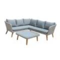 Garten Lounge Sofa Sitzgruppe Garten Couch Sessel Rattan Optik Gartenmöbel grau