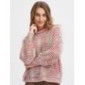 fransa Strickpullover Damen gestreift, rot