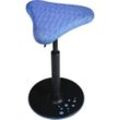 Topstar, Hocker SITNESS H, Modell H1, mit Triangelsitz, Bezug blau-gemustert, Sohle blau