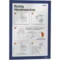 DURABLE DURAFRAME® Info-Rahmen inkl. Hygiene-Anleitungen, Format DIN A4, VE 10 Stk, Farbe blau