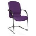 Topstar OPEN CHAIR - der Design-Besucherstuhl, Freischwinger gepolstert, VE 2 Stk, violett