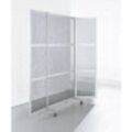 Mobile Faltstellwand, schwer entflammbar, Alurahmen mit ESG-Sicherheitsglas, HxBxT 1900 x 2000 x 450 mm, klar