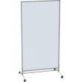 Raumteiler, transparent und mobil, HxBxT 1950 x 1000 x 650 mm, Grundelement, Acrylglas