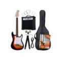 Rocktile E-Gitarre Banger's Pack elektrische Gitarre Komplettset, Banger's Set, inkl. Verstärker, Tasche, Kabel, Gurt, Schule, inkl. Verstärker, Tasche, Kabel, Gurt, Schule, braun