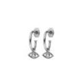 Evil Eye Hoops Silver