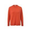 Feinstrick-Pullover mit Cashmere - Orange - Gr.: S