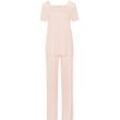 Hanro Pyjama Damen Jersey, rosa