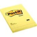 POST-IT Haftnotizen 659, 102 x 152 mm, selbsthaftend, wiederablösbar, cellophanfrei verpackt, 6 x 100 Blatt, gelb