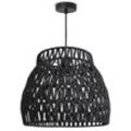 Paco Home Pendellampe LED Hängeleuchte Wohnzimmer Schlafzimmer Esszimmer Schirm Papier E27 Pendelleuchte - Schwarz, Schwarz (Ø35cm)