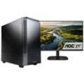 CAPTIVA Business-PC-Komplettsystem "Workstation I75-782 TFT Bundle", E (A-G), schwarz, ohne Betriebssystem, 64 GB RAM 1000 GB SSD, Computer-Komplettsysteme