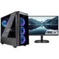 CAPTIVA Gaming-PC-Komplettsystem "Advanced Gaming I75-606 TFT Bundle", E (A-G), Computer-Komplettsysteme, schwarz, Microsoft Windows 11 Home (64 Bit), 16 GB RAM 1000 GB SSD