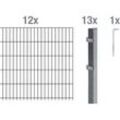 Alberts Doppelstabmatten-Grundset 24 m 200 x 80 cm 6/5/6 anthrazit