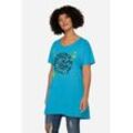 Angel of Style Rundhalsshirt T-Shirt oversized Smiley Rundhals Halbarm, blau
