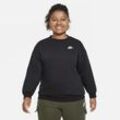 Nike Sportswear Club Fleece extragroßes Sweatshirt für ältere Kinder (Mädchen) (erweiterte Größe) - Schwarz