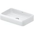 Duravit Qatego Aufsatzbecken 2383600079 60x40cm, ohne Hahnloch, Überlauf, Hahnlochbank, geschliffen, weiß Hochglanz