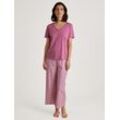 CALIDA Favourites Balance Schlafanzug-Oberteil, V-Ausschnitt, Baumwolle, für Damen, lila, M
