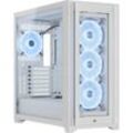 CORSAIR PC-Gehäuse "iCUE 5000X RGB QL Edition - True White" Computergehäuse weiß Computer-Gehäuse