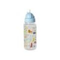 RICE Plastik Flasche Sweet Jungle Print, Blau, 450 ml, H:16 cm