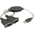 Seriell, usb 1.1 Anschlusskabel [2x D-SUB-Stecker 9pol. - 1x usb 2.0 Stecker a] 0.45 m Sch - Manhattan