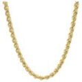 Goldkette LUIGI MERANO "Kordelkette, hohl, Gold 585" Gr. 42, gold, Halsketten, Damen, 42cm, Gelbgold 585