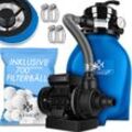 KESSER® Sandfilter Sandfilteranlage + 700g Filterbälle ersetzen 25kg Filtersand- Poolfilter 10 m³/h Filteranlage Filterkessel für Pool Schwimmbecken 4-Wege Ventil , einfache Steuerung