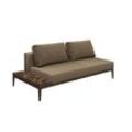 Gloster GRID Links/Rechts Lounge Sofa Aluminium/Outdoorstoff inkl. Kissen Keramikablage Java/Blend Sand Aluminium/Outdoorstoff