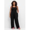 Jumpsuit mit Smok-Oberteil und weitem Bein, schwarz, Gr.58