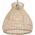 Hängeleuchte Natürlich Hellbraun 127 cm Rattan geflochten Schirm glockenförmig für Wohn- Schlaf- und Esszimmer Modernes Design Boho Stil