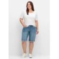 Jeansbermudas im Used-Look, light blue Denim, Gr.44