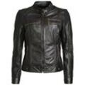 Bikerjacke JCC "Sirpa" Gr. 34, schwarz, Damen, Obermaterial: 100% Leder, Lamm / Futter: Polyester, Jacken