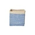 RICE Kleiner Raffia Korb, 20 x 20 x 20 cm, Blau