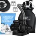 KESSER® Sandfilter Sandfilteranlage + 700g Filterbälle ersetzen 25kg Filtersand- Poolfilter 10 m³/h Filteranlage Filterkessel für Pool Schwimmbecken 4-Wege Ventil , einfache Steuerung