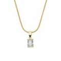 Baguette Stone Necklace 14K Gold Plated