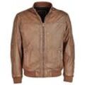 Blouson JCC "31020348" Gr. L, weiß (whisky), Herren, Obermaterial: 100% Leder, Lamm / Futter: 100% Baumwolle / Strick: 100% Polyester / Ärmelfutter: 100% Polyester, Jacken