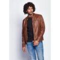 Lederjacke MAZE "181Berwick", Herren, Gr. 3XL, braun (schwarz cognac), Obermaterial: 100% Lammleder / Futter: 100% Baumwolle / Ärmelfutter: 100% Polyester, ohne Bündchen, Jacken