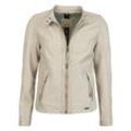 Lederjacke MUSTANG "31020144", Damen, Gr. S, beige (cream), Obermaterial: 100% Lammleder / Innenfutter: 90% Baumwolle, 10% Polyester / Wattierung: 100% Polyester / Ärmelfutter: 100% Polyester, Jacken