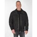 Lederjacke JCC Gr. 58, schwarz, Herren, Oberstoff: 100% Schafsleder / Innenfutter: 100% Polyester / Ärmelfutter: 100% Polyester, Jacken