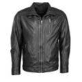 Bikerjacke JCC "31020351", Herren, Gr. 48, schwarz, Oberstoff: 100% Lammleder / Innenmaterial: 90% Baumwolle, 10% Polyester / Ärmelfutter: 100% Polyester, mit Knopf, Jacken