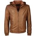 Bikerjacke JCC "15-9-2", Herren, Gr. L, braun (cognac), Obermaterial 100% Leder, Lamm / Futter 100% Baumwolle / Ärmelfutter: 100% Polyester / Wattierung: 100% Polyester, Jacken