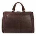 Piquadro Carl Aktentasche Leder 41 cm Laptopfach dark brown