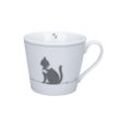 Krasilnikoff Happy Cup Animal Love aus Porzellan, Ø10 x H9cm, Hund, weiss